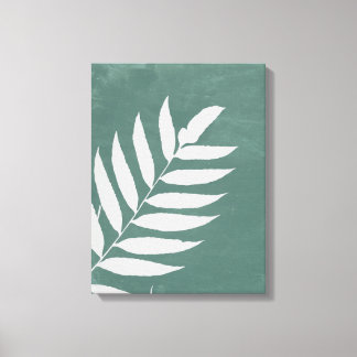Toile "Ferne en douceur" - Une feuille de fougère blanch
