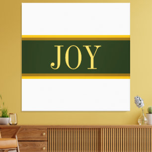 Toile Festif Vert alpin blanc Noël JOIE Stripes