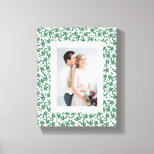 Toile Festif vert et blanc Vacances