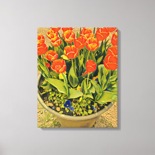 Toile Festival floral moderne des tulipes