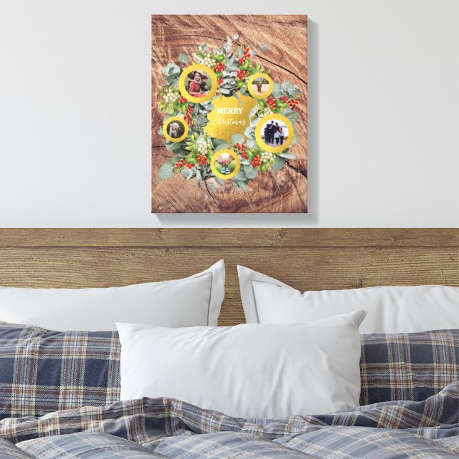 Toile Fête de Noël de la couronne photo Collage (Insitu(Chambre))