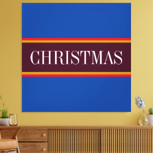 Toile Fête de NOËL Royal Blue Purple Red Stripes