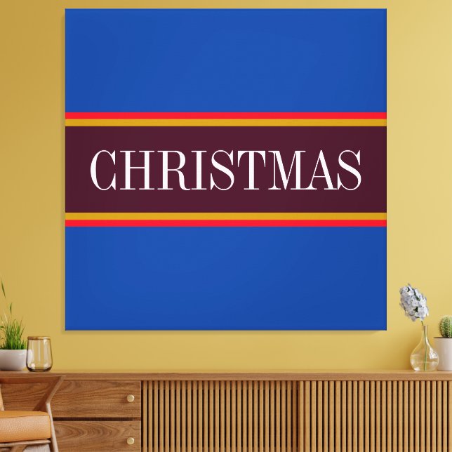 Toile Fête de NOËL Royal Blue Purple Red Stripes (Insitu(Salon))