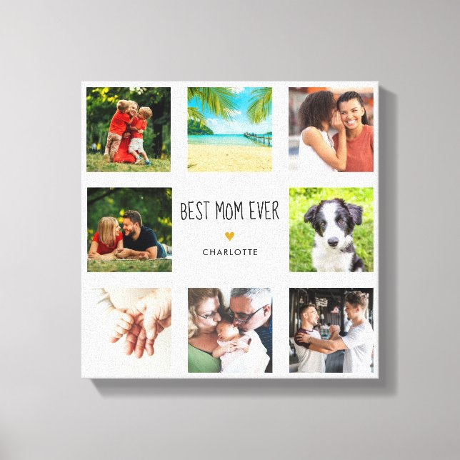 Toile Fête des mères Meilleure maman Jamais Photo Collag (Recto)