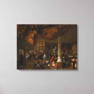 Toile Fête d'un Mariage de village avec des fêtards