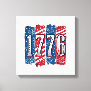 Toile Feu d'artifice patriotique vintage 1776 Vector Des