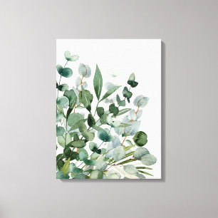 Toile Feuillage Vert Aquarelle Feuilles de Verdure