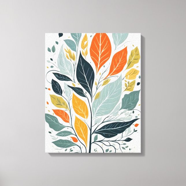 Toile Feuille coloré (Recto)