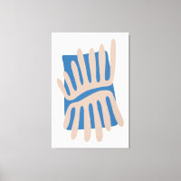 Feuille Matisse Inspiré Abstrait en bleu et sable