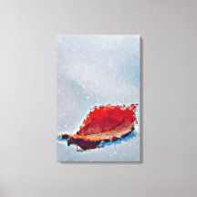 Feuille rouge d'automne flottant sur l'eau