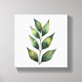 Toile Feuilles botaniques élégantes à l'aquarelle