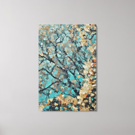 Toile Feuilles d'automne du soir japonais