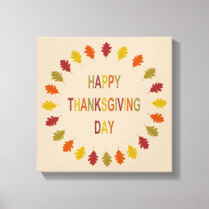 Toile Feuilles de chêne de Thanksgiving