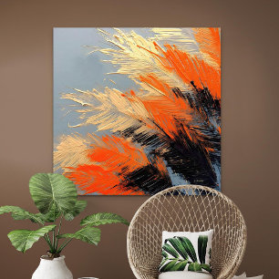 Toile Feuilles de palmier – Mouvement tropical abstrait