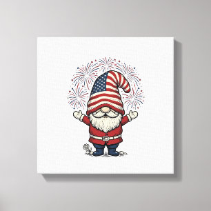 Toile Feux d'artifice de gnome patriotique Création vect