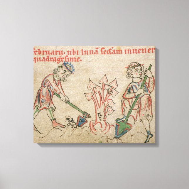 Toile Février : hoeing (Recto)