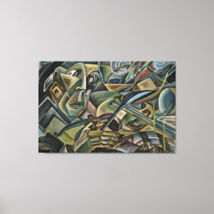 Toile Fiddler, peinture à l'huile cubiste