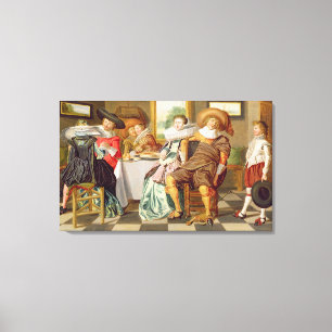 Toile Figures élégantes se régalant à un Tableau