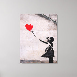 Toile Fille à l'espoir avec ballon Banksy