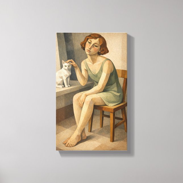 TOILE FILLE AVEC SON CHAT (Recto)