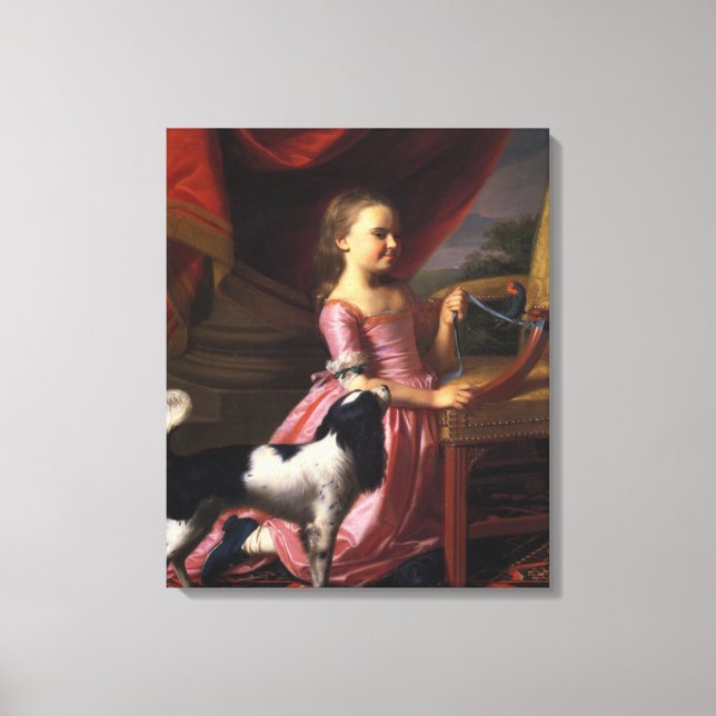 Toile Fille avec un oiseau et un chien (John Singleton C (Recto)
