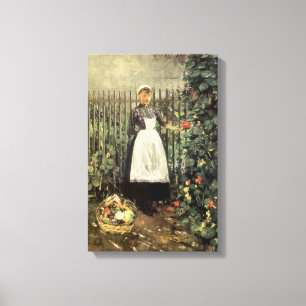 Toile Fille avec un panier de légumes (Olga Boznanska)