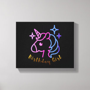 Toile Fille d'anniversaire licorne licorne licorne cadea
