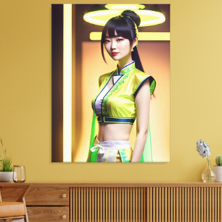 Toile fille en citron