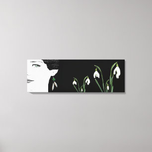 Toile Fille en perle oreille jolie illustration de mode