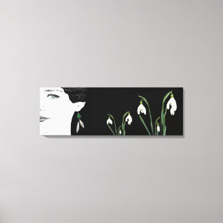 Toile Fille en perle oreille jolie illustration de mode