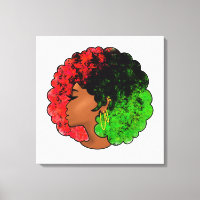 Fille noire panafricaine femme rouge vert fierté a