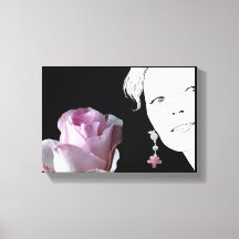 Fille visage joli rose rose mode florale art
