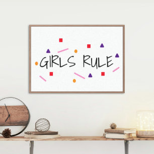 Toile Filles mignonnes Règle Motif géométrique amusant