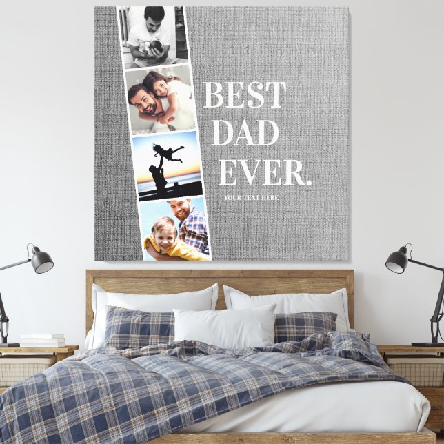 Toile Film moderne Meilleur Papa Jamais Photo Collage (Insitu(Chambre))
