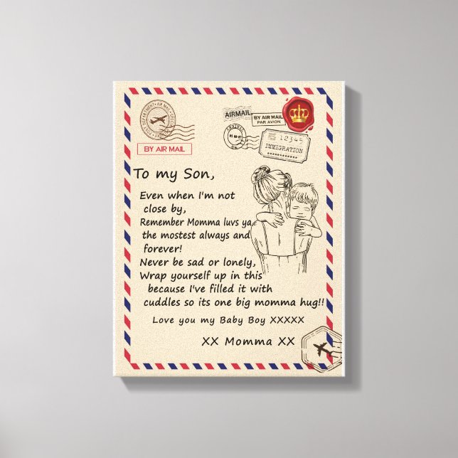 Toile Fils d'amour | Lettre À Ma Fille Vous Aime Bébé Ga (Recto)