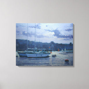 Toile Fin de l'après-midi amarrée de yachts
