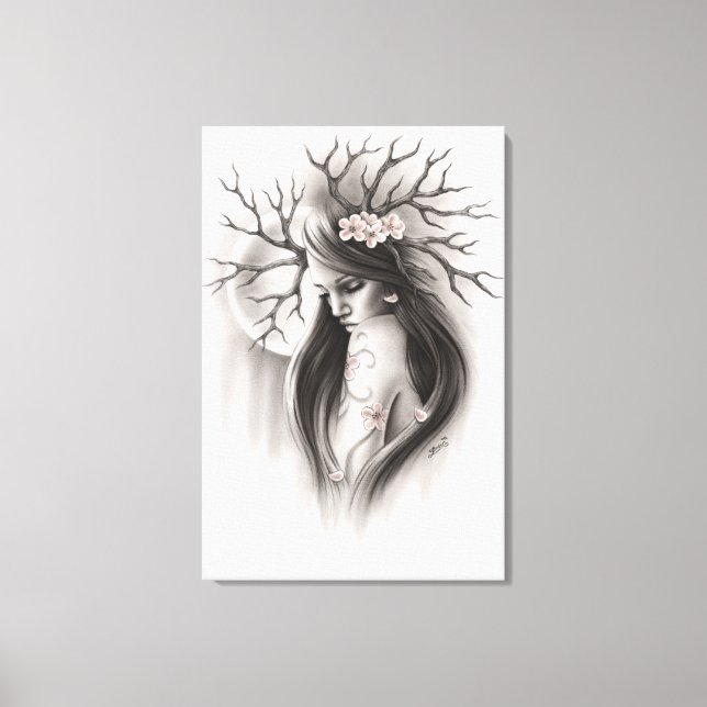 Toile Fin du début Canvas de fleurs de cerisiers de prin (Recto)