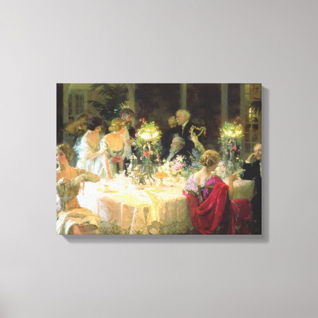 Toile Fin Du Dîner 1913 Par Jules Alexandre Grun (Recto)