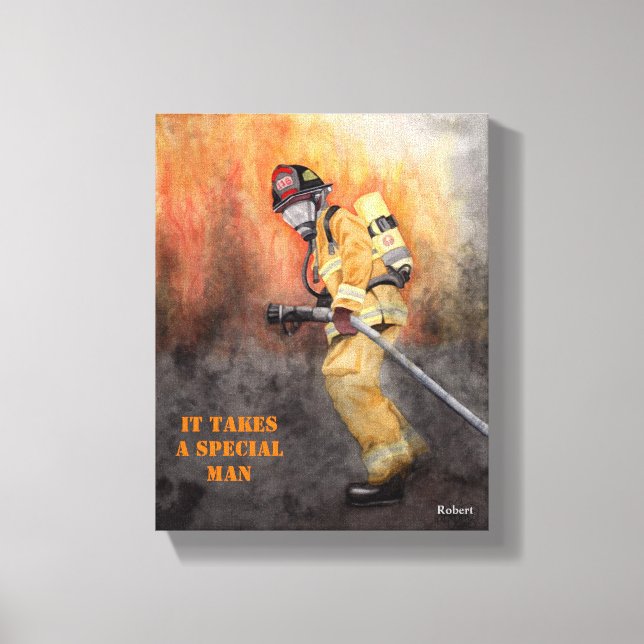 Toile Firefighter Ready For Duty Personnalisez LE NOM TE (Recto)