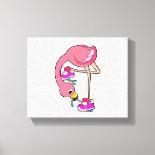 Toile Flamant rose avec chaussures