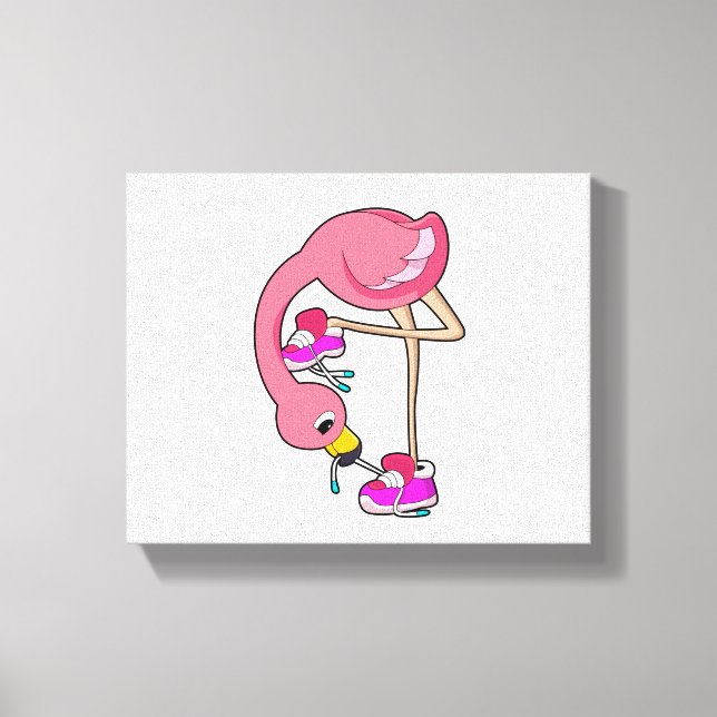 Toile Flamant rose avec chaussures (Recto)