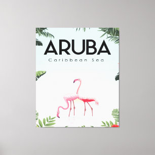 Toile Flamant rose maritime des Caraïbes d'Aruba Flama