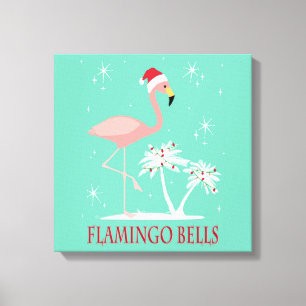 TOILE FLAMANT ROSE RETRO NOËL VINTAGE MODERNE