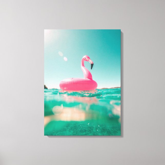 Toile Flamant rose rose Salle Enfants Mur Art Canvas (Recto)