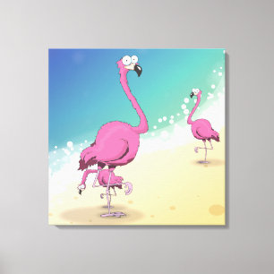 Toile flamants