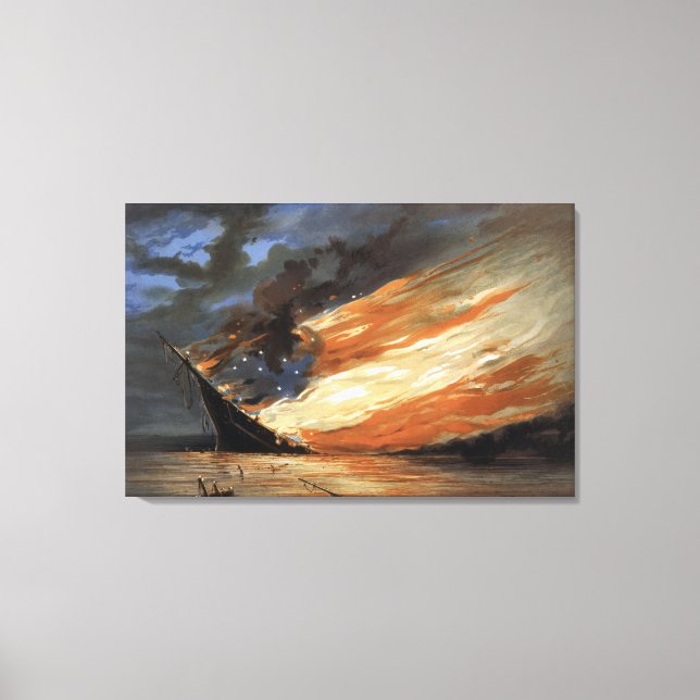 Toile Flambeaux de la guerre civile rebelle sur le feu d (Recto)