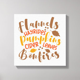 Toile Flannels Hay Rides Citrouille cidre Feuilles Bonfi