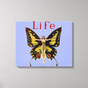 Toile Flapper Butterfly Flying Woman Illustration