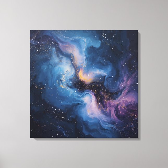 Toile Fleur céleste : Une nébuleuse en mouvement (Recto)