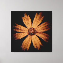 Toile Fleur Cosmos Or sur Noir